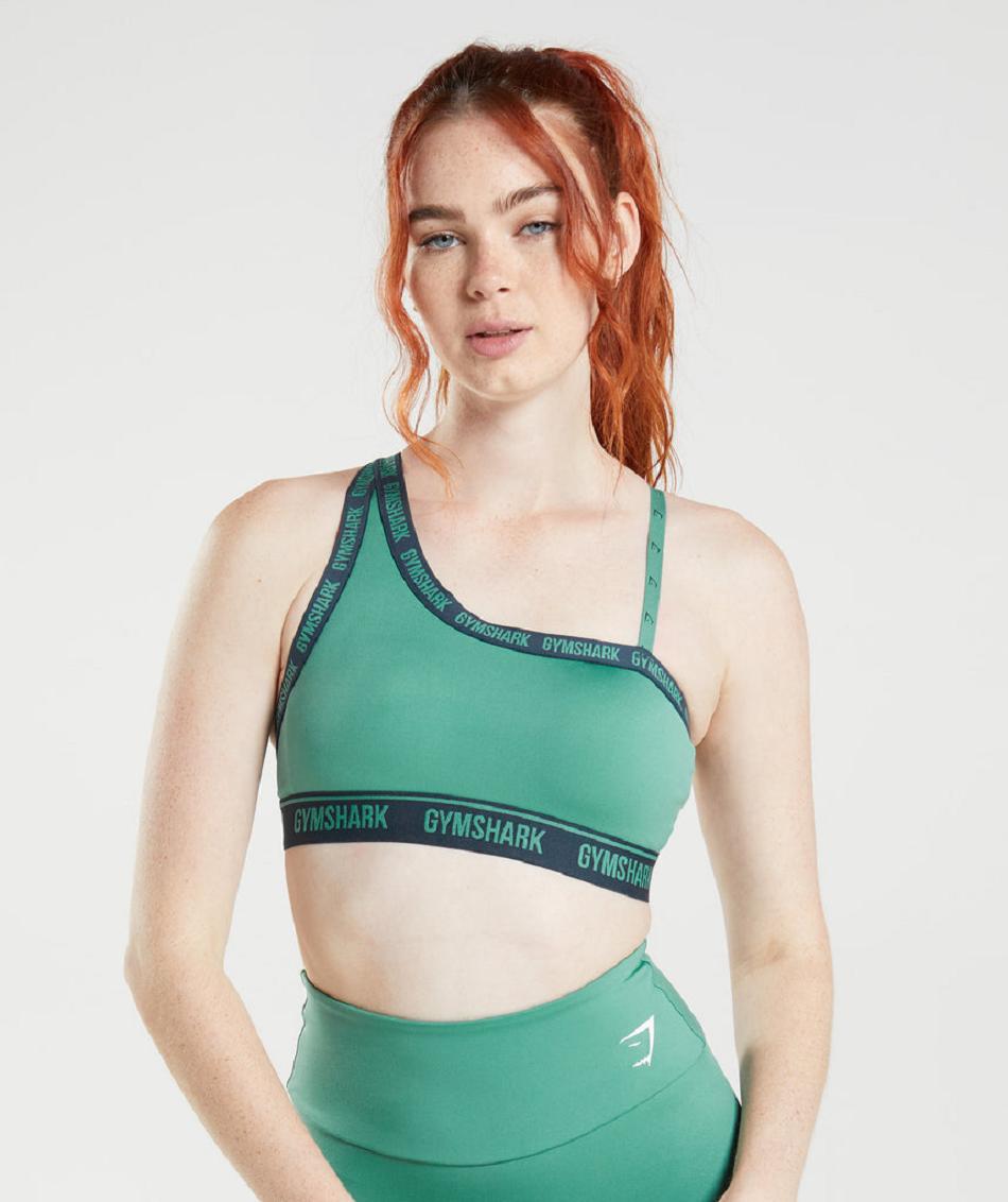 Sujetadores Deportivos Gymshark Strike Mujer Verde Azul Marino | CO 2182MQZ